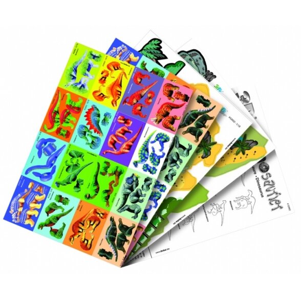 3-D maketas "Dinozaurai", 88 vnt. 2