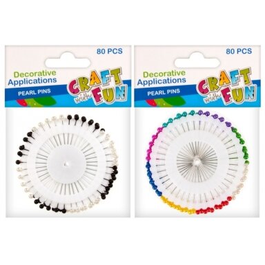 Adatėlės dekoravimui Craft -Fun su spalvota perlamutrine galvute 80 vnt