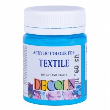 Akriliniai dažai audiniams Decola 50 ml Nr.512 dangaus žydros spalvos Akriliniai dažai audiniams Decola 50 ml Nr.512 dangaus žydros spalvos