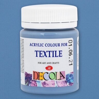 Akriliniai dažai audiniams Decola 50 ml Nr.535 dulkėtos mėlynos spalvos Akriliniai dažai audiniams Decola 50 ml Nr.535 dulkėtos mėlynos spalvos
