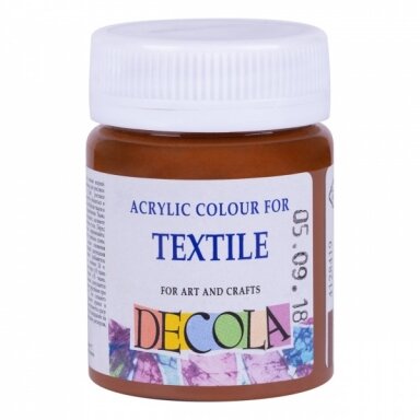 Akriliniai dažai audiniams Decola 50 ml Nr.419 rudos spalvos Akriliniai dažai audiniams Decola 50 ml Nr.419 rudos spalvos