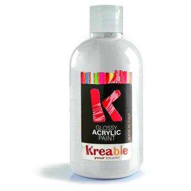 Akriliniai dažai Toy Color Kreable 500 ml blizgūs baltos spalvos