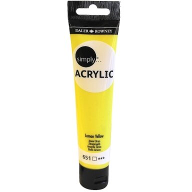 Akriliniai dažai dailei Daler-Rowney Simply 75 ml citrininis