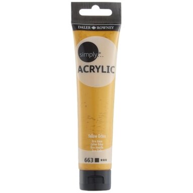Akriliniai dažai dailei Daler-Rowney Simply 75 ml geltona ochra