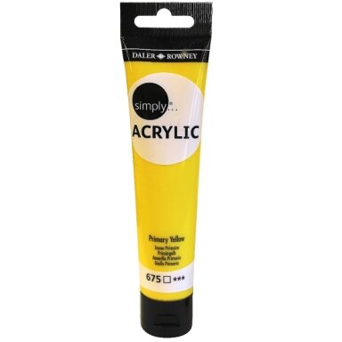 Akriliniai dažai dailei Daler-Rowney Simply 75 ml geltonas