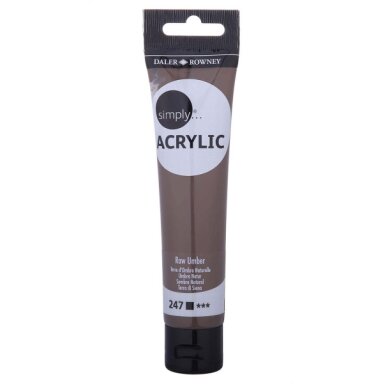 Akriliniai dažai dailei Daler-Rowney Simply 75 ml neapdorotas umbras