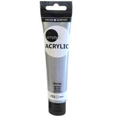 Akriliniai dažai dailei Daler-Rowney Simply 75 ml sidabro imitacija