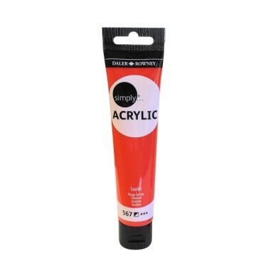 Akriliniai dažai dailei Daler-Rowney Simply 75 ml skaisčiai raudona