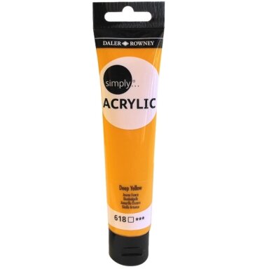 Akriliniai dažai dailei Daler-Rowney Simply 75 ml tamsiai geltonas