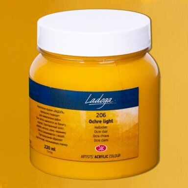 Akriliniai dažai dailei Ladoga 220 ml Nr.206 šviesi ochra
