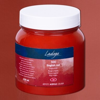 Akriliniai dažai dailei Ladoga 220 ml Nr.300 angliška raudona
