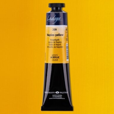 Acrylic Colours Ladoga in Tubes 46 ml — 209 Naples Yellow