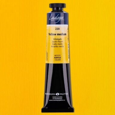 Acrylic Colours Ladoga in Tubes 46 ml — 220 Yellow Medium