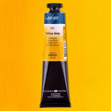 Acrylic Colours Ladoga in Tubes 46 ml — 221 Yellow Deep