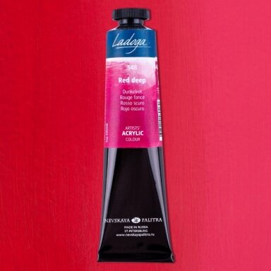 Akriliniai dažai dailei Ladoga 46 ml Nr.348 tamsiai raudonos spalvos