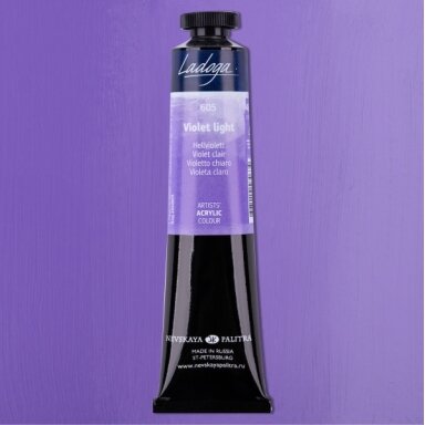Akriliniai dažai dailei Ladoga 46 ml Nr.605 šviesiai violetinės spalvos