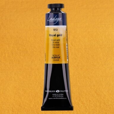 Acrylic Colours "Metallic" Ladoga Tubes 46 ml — 972 Royal Gold