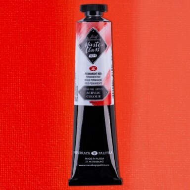 Akriliniai dažai dailei Master-Class 46 ml Nr.350 (Permanent Red) raudonos spalvos
