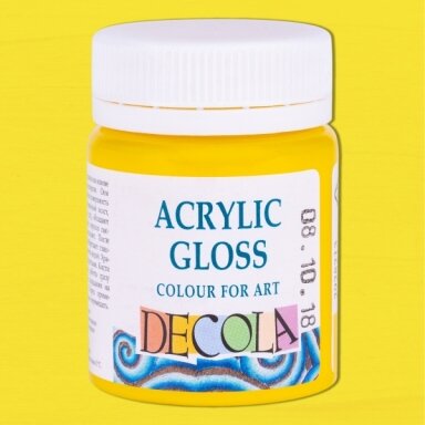 Akriliniai dažai Decola 50 ml Nr.213 šviesiai geltonos spalvos