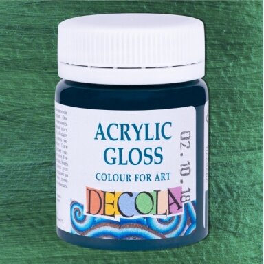 Acrylic Gloss Colours Decola in Plastic Jar 50 ml — 720 Emerald green