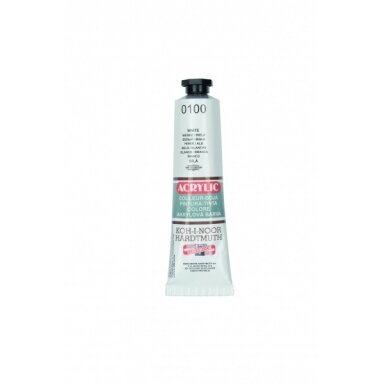 Akriliniai dažai Koh-I-Noor 40 ml 0100 baltos spalvos Akriliniai dažai Koh-I-Noor 40 ml 0100 baltos spalvos