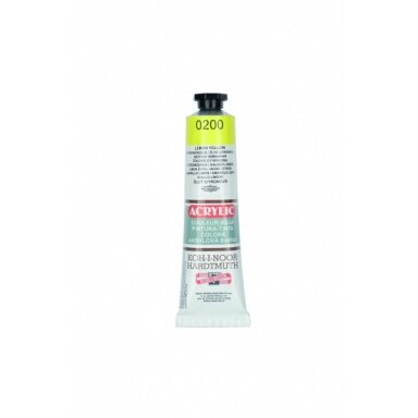Akriliniai dažai Koh-I-Noor 40 ml 0200 citrino spalvos Akriliniai dažai Koh-I-Noor 40 ml 0200 citrino spalvos