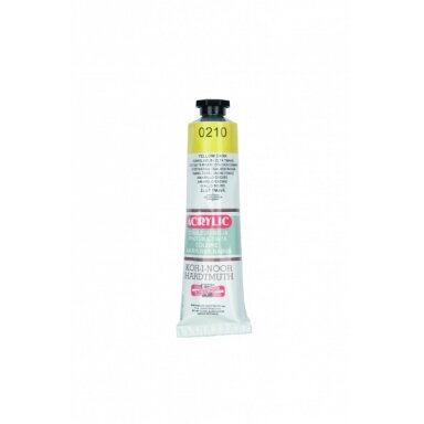 Akriliniai dažai Koh-I-Noor 40 ml 0210 tamsiai geltonos spalvos Akriliniai dažai Koh-I-Noor 40 ml 0210 tamsiai geltonos spalvos