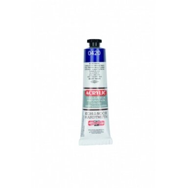 Akriliniai dažai Koh-I-Noor 40 ml 0420 tamsiai mėlynos spalvos Akriliniai dažai Koh-I-Noor 40 ml 0420 tamsiai mėlynos spalvos