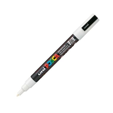 Акриловый маркер Uni POSCA PC-3M, белый, 0.9–1.3 мм, № 1 Акриловый маркер Uni POSCA PC-3M, белый, 0.9–1.3 мм, № 1