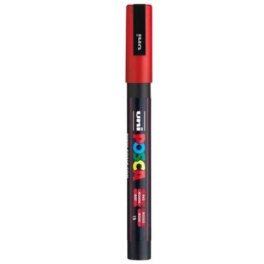 Акриловый маркер Uni POSCA PC-3M, красный, 0.9–1.3 мм, № 15 Акриловый маркер Uni POSCA PC-3M, красный, 0.9–1.3 мм, № 15