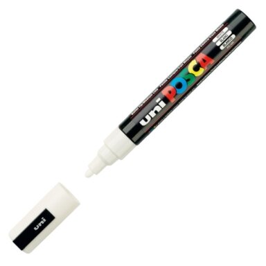 Акриловый маркер Uni POSCA PC-5M, белый, 1.8–2.5 мм, № 1 Акриловый маркер Uni POSCA PC-5M, белый, 1.8–2.5 мм, № 1