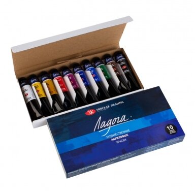 Akrilinių dažų rinkinys dailei Ladoga 10x46 ml Akrilinių dažų rinkinys dailei Ladoga 10x46 ml