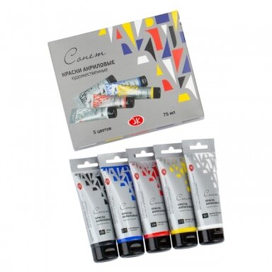 Akrilinių dažų rinkinys dailei Sonnet 5x75 ml Akrilinių dažų rinkinys dailei Sonnet 5x75 ml