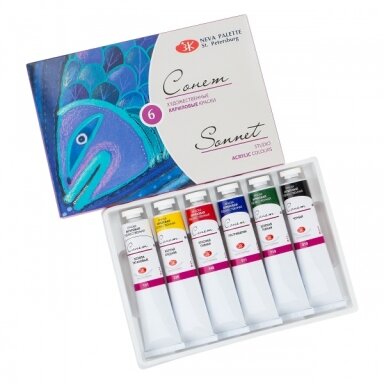 Akrilinių dažų rinkinys dailei Sonnet 6x46 ml