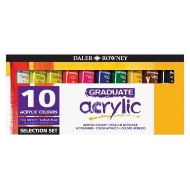 Akrilinių dažų rinkinys Daler-Rowney Graduate Selection 10 spalvų po 38 ml