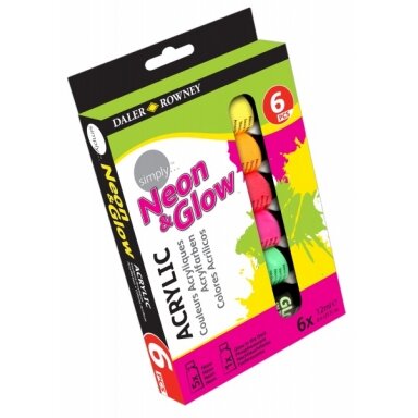 Akrilinių dažų rinkinys Daler-Rowney Simply Neon 6 spalvų po 12 ml