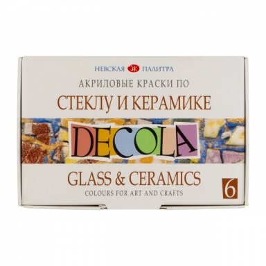 Akrilinių dažų rinkinys stiklui ir keramikai Decola 6x20 ml Akrilinių dažų rinkinys stiklui ir keramikai Decola 6x20 ml