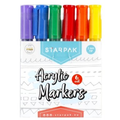 Acrylic marker set Starpak 6 colors