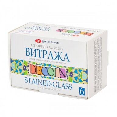 Akrilinių vitražinių dažų rinkinys Decola 6x20 ml Akrilinių vitražinių dažų rinkinys Decola 6x20 ml