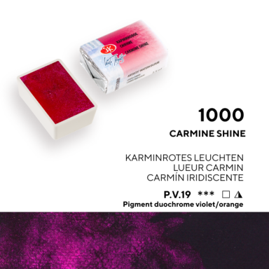 White Nights Watercolor Half Pan 2.5 ml — 1000 Carmine Shine