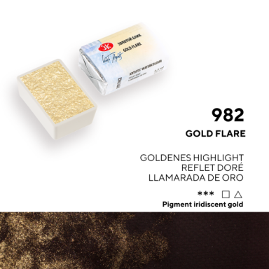 White Nights Watercolor Half Pan 2.5 ml — 982 Golden Flare