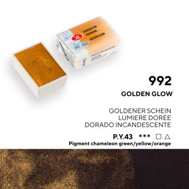 White Nights Watercolor Half Pan 2.5 ml — 992 Golden Glow