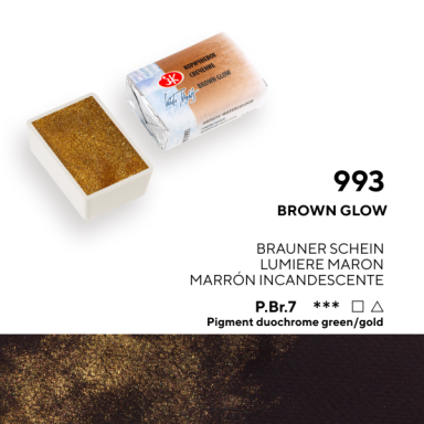 White Nights Watercolor Half Pan 2.5 ml — 993 Brown Glow