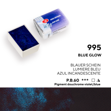 White Nights Watercolor Half Pan 2.5 ml — 995 Blue Glow