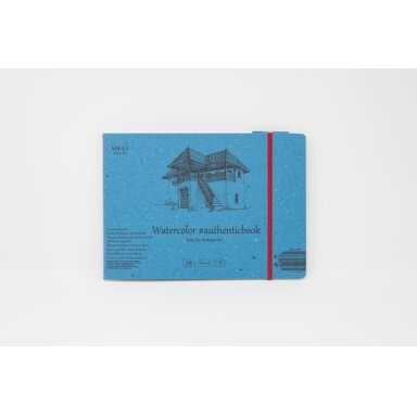 Акварельная книжка (сшитая) Authenticbook SMLT, 245 × 176 мм, 12 листов, 280 г/м², с закладкой