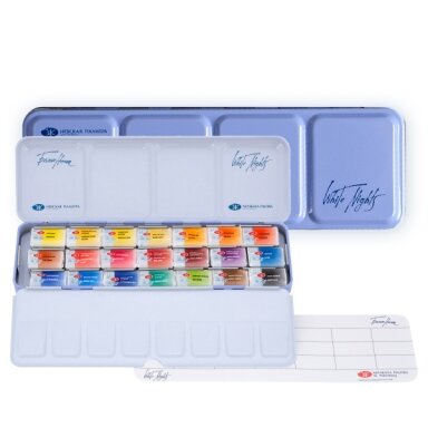 Artists' watercolours set White Nights 21x2.5 ml pans metal box
