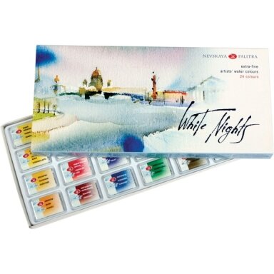 Artists' watercolours set "White Nights" 24 pans, carboard box