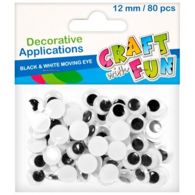 Akytės dekoravimui 12 mm 80 vnt Craft-Fun