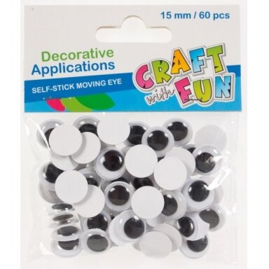 Akytės dekoravimui 15 mm, 60 vnt CRAFT-FUN