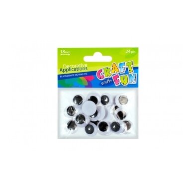 Akytės dekoravimui 18 mm, 24 vnt CRAFT-FUN